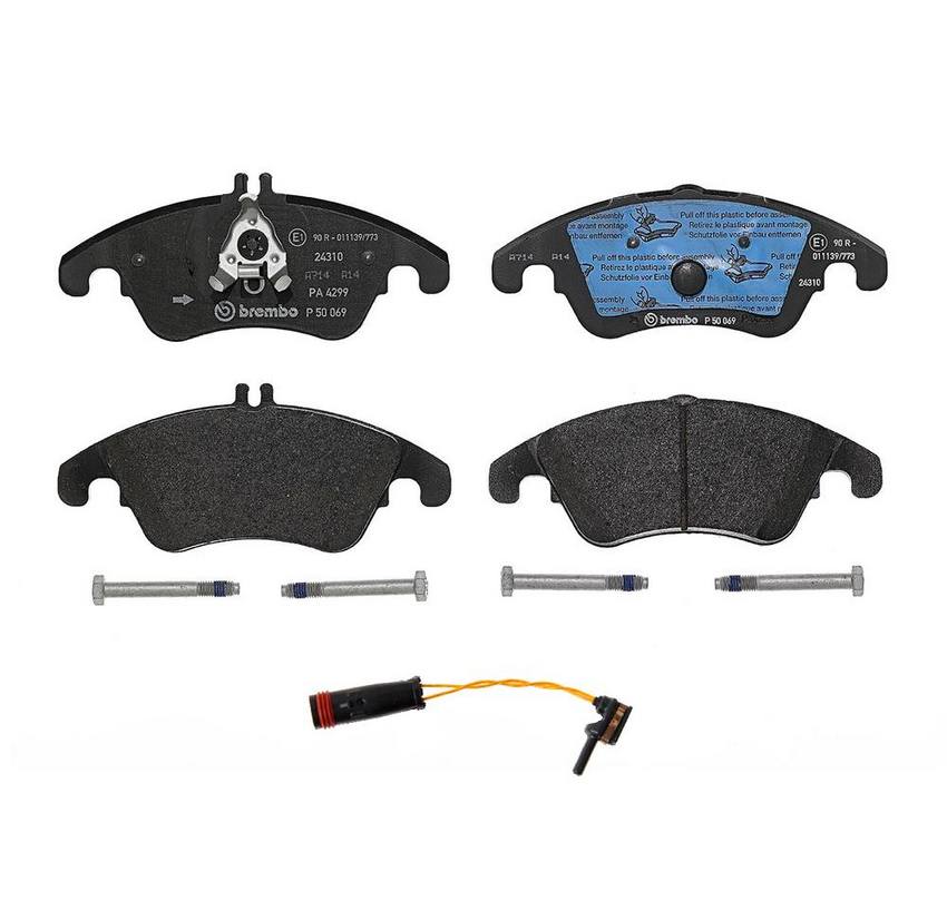 Mercedes Brakes Set Kit – Pads Front (Low-Met) (with Sensor) 2115401717 – Brembo 2372405KIT