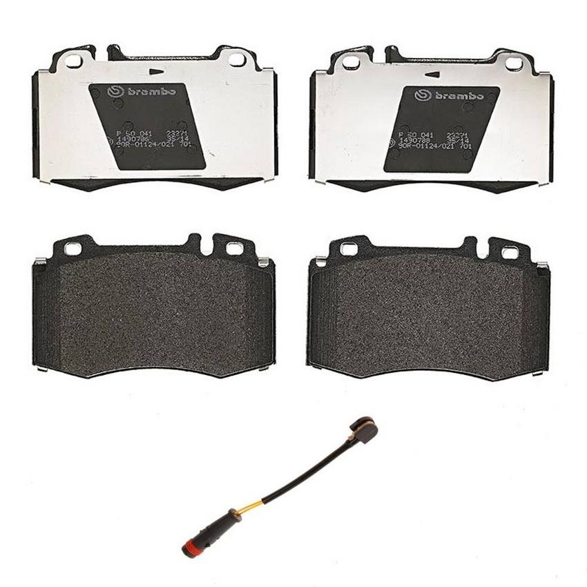 Mercedes Brakes Set Kit – Pads Front (Low-Met) (with Sensor) 163420102041 – Brembo 2372418KIT