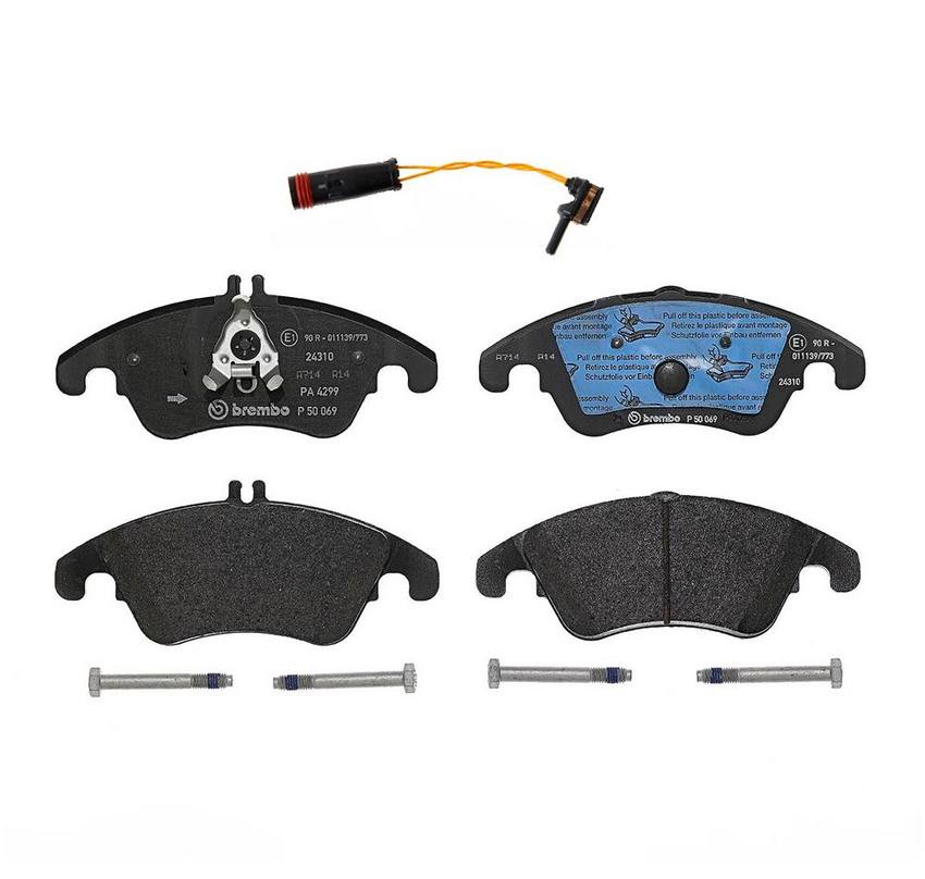 Mercedes Brakes Set Kit – Pads Front (Low-Met) (with Sensor) 2115401717 – Brembo 2372426KIT