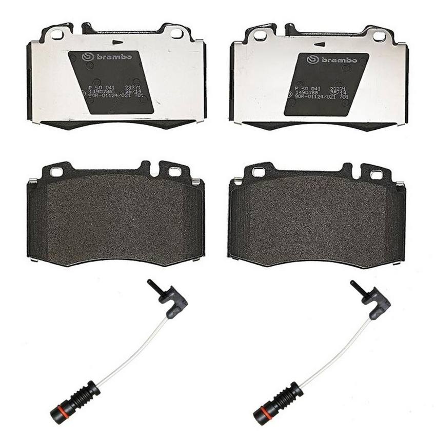 Mercedes Brakes Set Kit – Pads Front (Low-Met) (with Sensors) 163420102041 – Brembo 2372428KIT