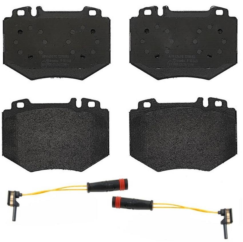 Mercedes Brakes Set Kit – Pads Front (Low-Met) (with Sensors) 004420062041 – Brembo 2372433KIT