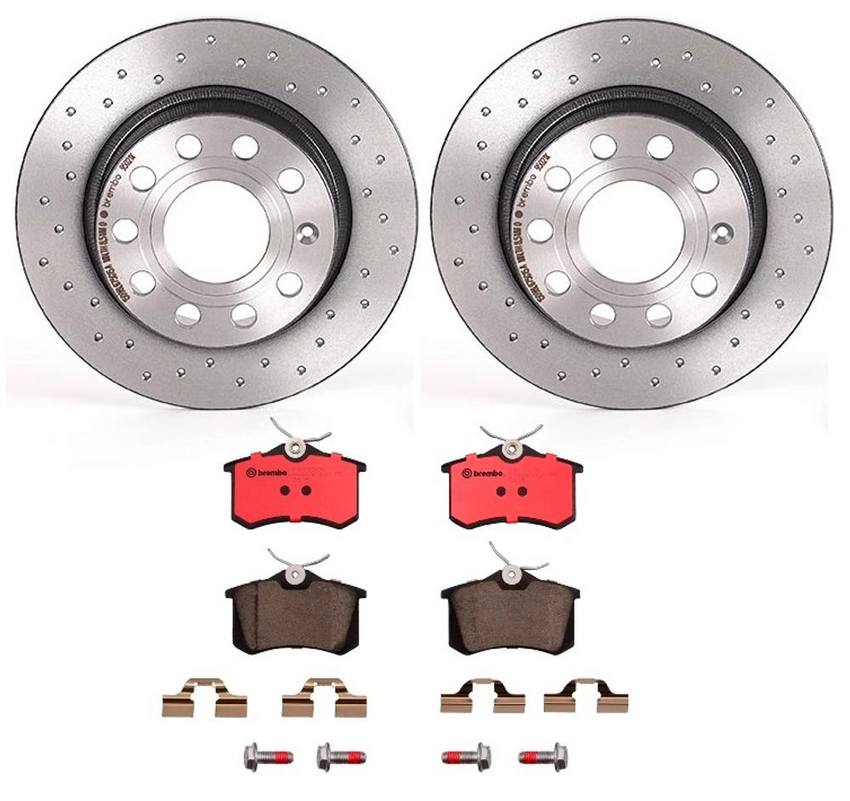 Audi Brembo Brake Kit – Pads and Rotors Rear (255mm) (Xtra) (Ceramic) 8E0698451L – Brembo 2372481KIT