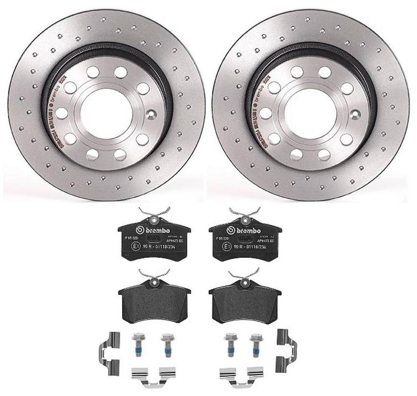 Brembo Brakes Kit – Pads and Rotors Rear (255mm) (Xtra) (Low-Met)