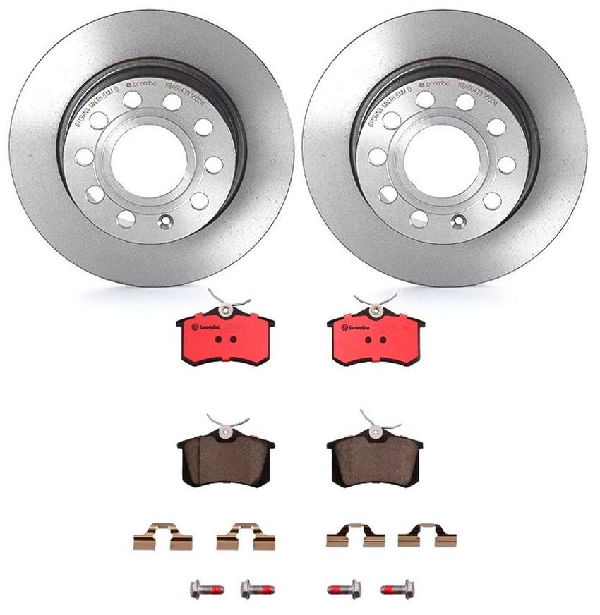 Audi Brembo Brake Kit – Pads and Rotors Rear (255mm) (Ceramic) 8E0698451L – Brembo 2372515KIT