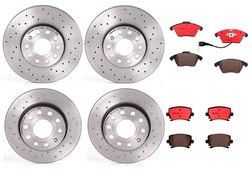 Brembo Brake Pads and Rotors Kit – Front and Rear (288mm/260mm) (Xtra) (Ceramic)