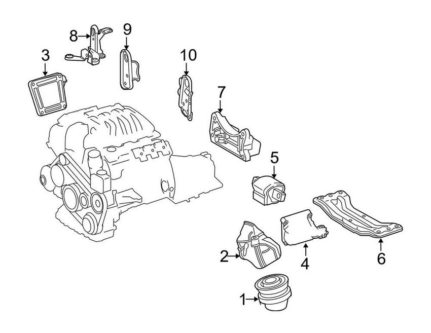 Genuine Mercedes-Benz Engine Mount (With Black Series) 2402400817