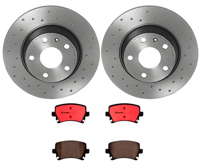 Audi Brembo Brake Kit – Pads and Rotors Rear (286mm) (Xtra) (Ceramic) 8J0615601 – Brembo 2439784KIT