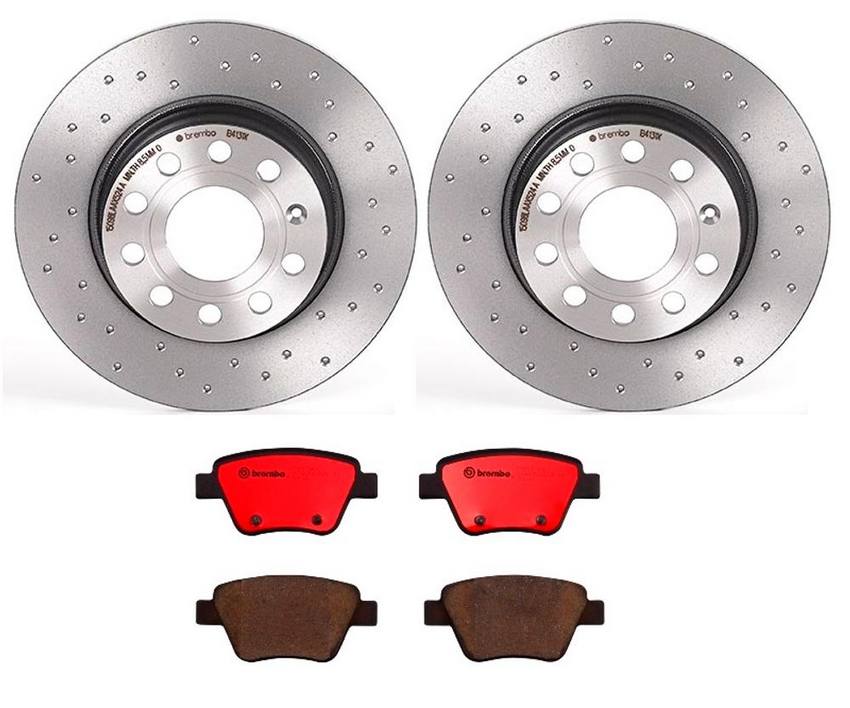 Audi VW Brakes Kit – Pads and Rotors Rear (272mm) (Xtra) (Ceramic) 5Q0615601D – Brembo 2439853KIT