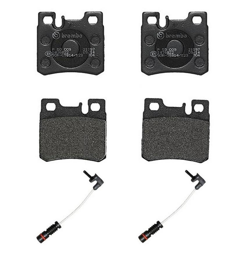 Mercedes Brakes Set Kit – Pads Rear (Low-Met) (with Sensors) 005420172041 – Brembo 2471623KIT