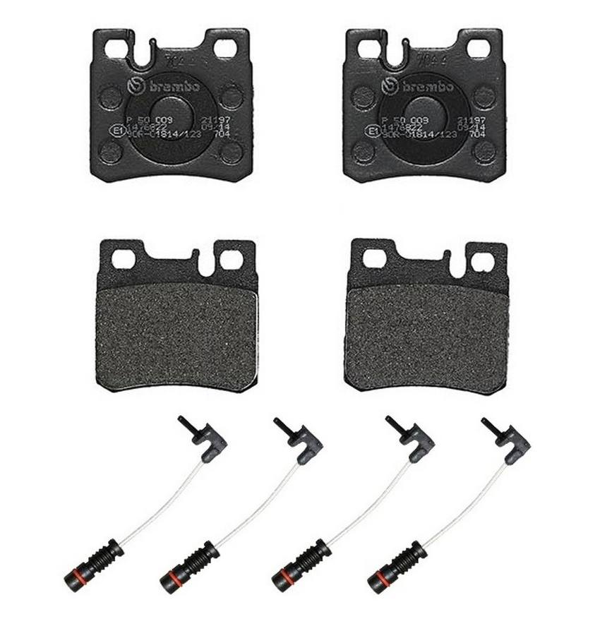 Mercedes Brakes Set Kit – Pads Rear (Low-Met) (with Sensors) 005420172041 – Brembo 2471648KIT