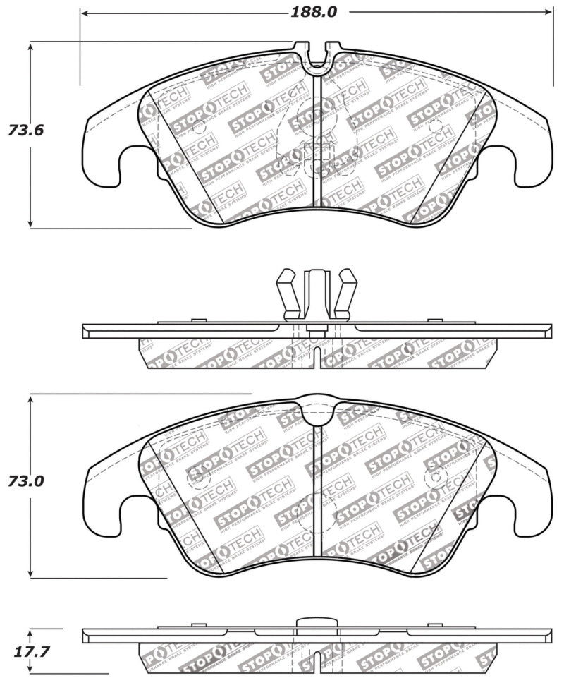 StopTech Performance 08-10 Audi A5 / 10 S4 / 09-10 Audi A4 (except Quattro) Front Brake Pads