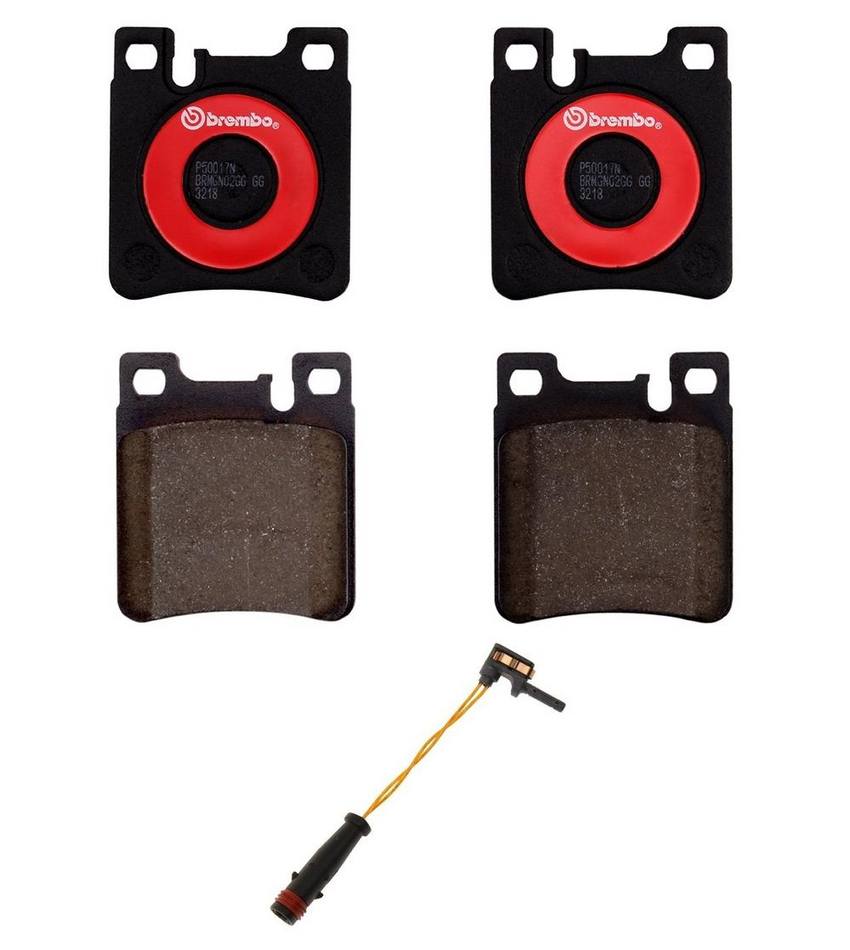 Mercedes Brakes Set Kit – Pads Rear (Ceramic) (with Sensor) 004420932041 – Brembo 2595472KIT