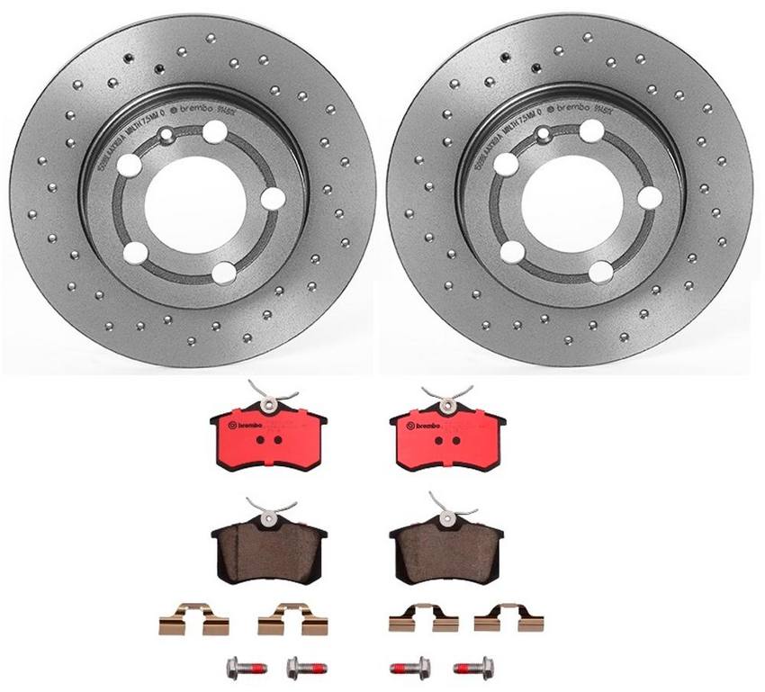 Audi Brembo Brake Kit – Pads and Rotors Rear (239mm) (Xtra) (Ceramic) 8E0698451L – Brembo 2595488KIT