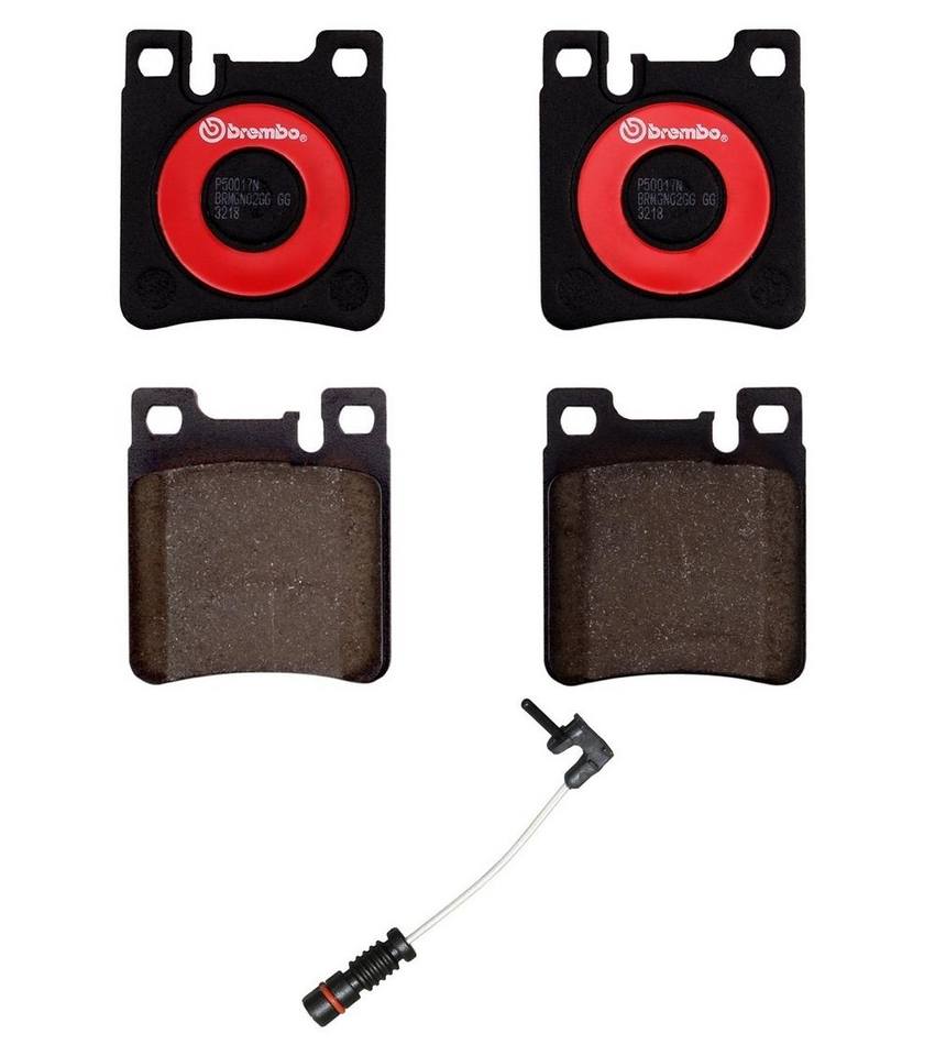 Mercedes Brakes Set Kit – Pads Rear (Ceramic) (with Sensor) 004420932041 – Brembo 2595497KIT