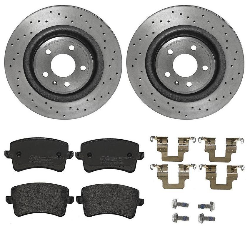 Brembo Brakes Kit – Pads and Rotors Rear (330mm) (Xtra) (Low-Met)