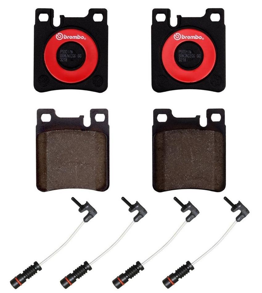 Mercedes Brakes Set Kit – Pads Rear (Ceramic) (with Sensors) 004420932041 – Brembo 2632976KIT