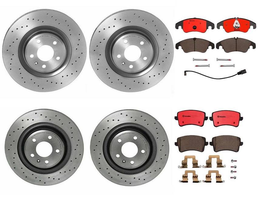 Brembo Brake Pads and Rotors Kit – Front and Rear (345mm/330mm) (Xtra) (Ceramic)