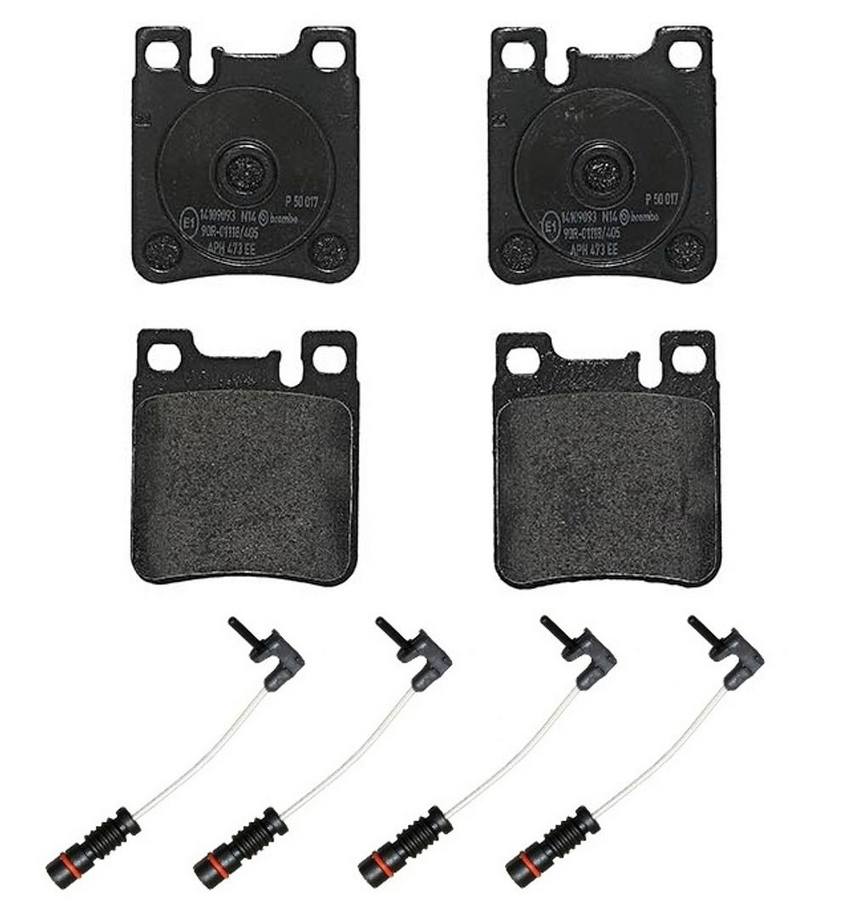 Mercedes Brakes Set Kit – Pads Rear (Low-Met) (with Sensors) 004420932041 – Brembo 2632990KIT