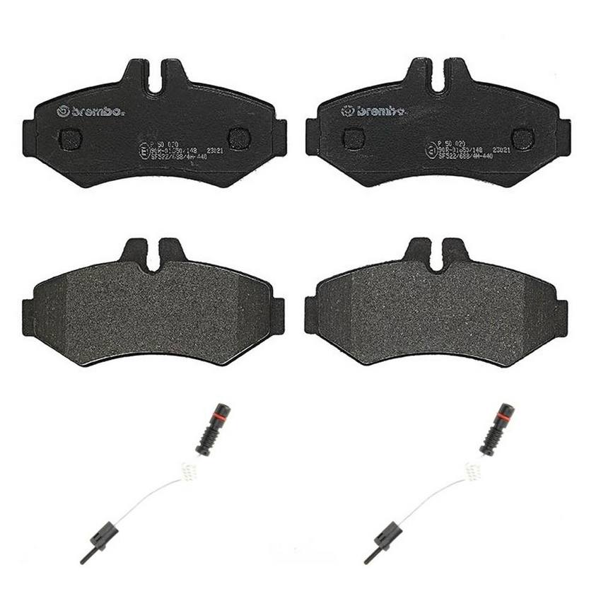 Mercedes Brakes Set Kit – Pads Rear (Low-Met) (with Sensors) 0084206220 – Brembo 2652554KIT