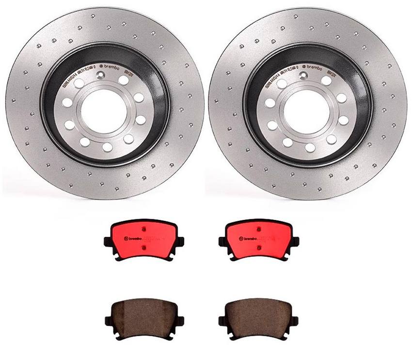 Audi Brembo Brake Kit – Pads and Rotors Rear (302mm) (Xtra) (Ceramic) 8E0698451J – Brembo 2657521KIT