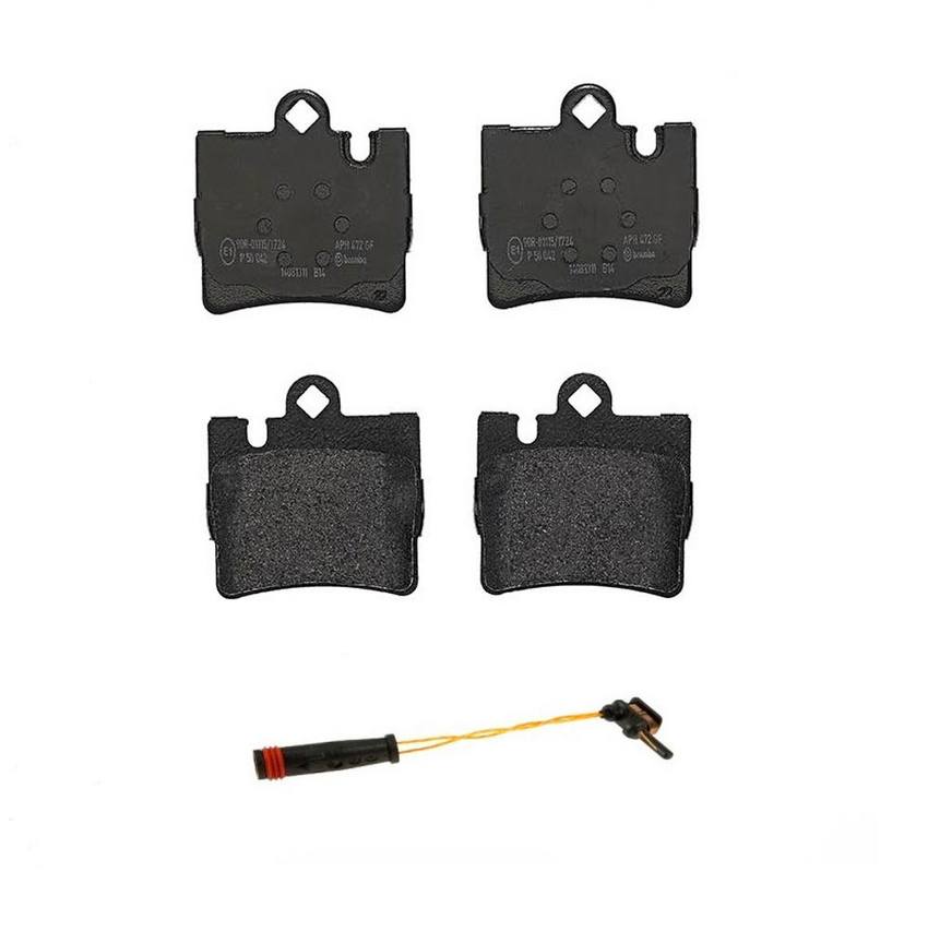 Mercedes Brakes Set Kit – Pads Rear (Low-Met) (with Sensor) 004420942041 – Brembo 2662132KIT