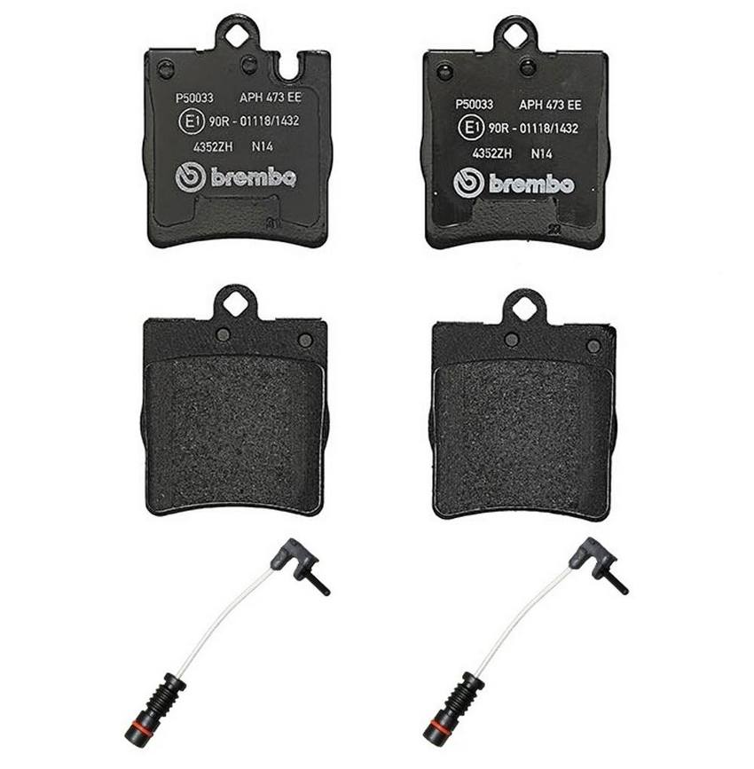 Mercedes Brakes Set Kit – Pads Rear (Low-Met) (with Sensors) 005420192041 – Brembo 2662248KIT