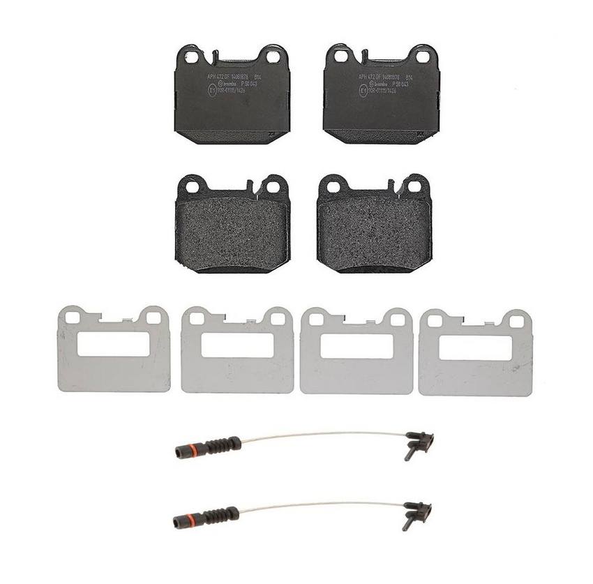 Mercedes Brakes Set Kit – Pads Rear (Low-Met) (with Sensors) 163420112041 – Brembo 2662261KIT