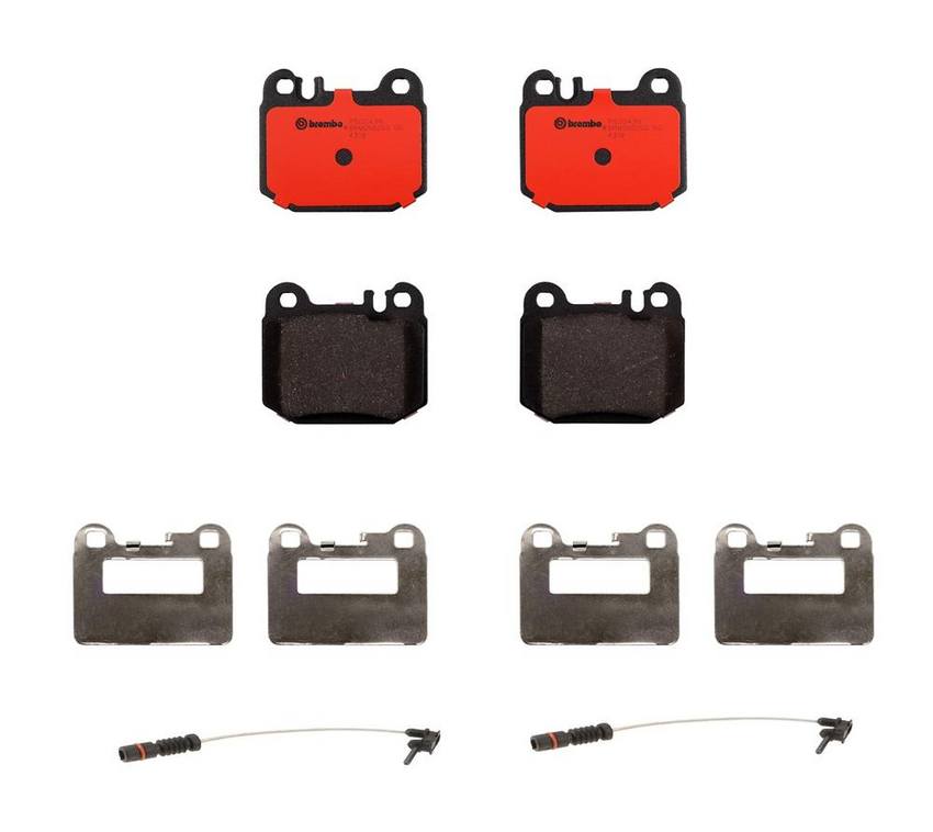 Mercedes Brakes Set Kit – Pads Rear (Ceramic) (with Sensors) 163420112041 – Brembo 2662279KIT