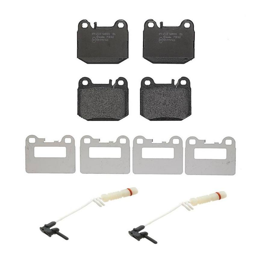 Mercedes Brakes Set Kit – Pads Rear (Low-Met) (with Sensors) 163420112041 – Brembo 2662290KIT