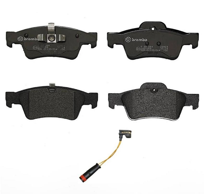 Mercedes Brakes Set Kit – Pads Rear (Low-Met) (with Sensor) 1644202720 – Brembo 2662355KIT