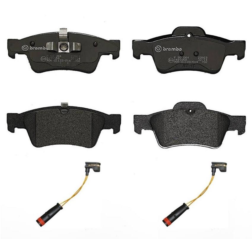 Mercedes Brakes Set Kit – Pads Rear (Low-Met) (with Sensors) 1644202720 – Brembo 2662369KIT