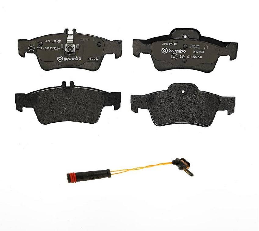 Mercedes Brakes Set Kit – Pads Rear (Low-Met) (with Sensor) 006420012064 – Brembo 2706264KIT