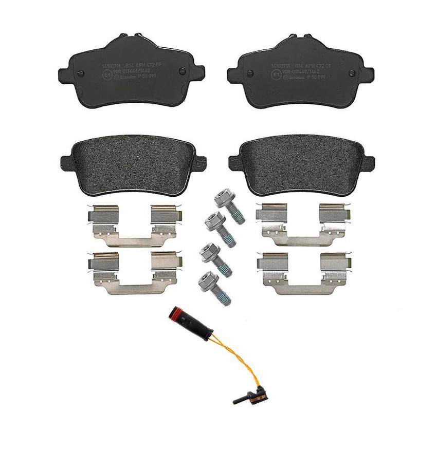 Mercedes Brakes Set Kit – Pads Rear (Low-Met) (with Sensor) 2115401717 – Brembo 2749759KIT