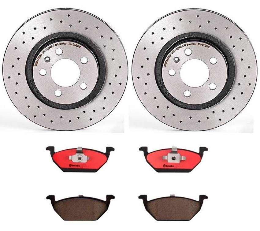 VW Brakes Kit – Brembo Pads and Rotors Front (280mm) (Xtra) (Ceramic) 1J0698151J – Brembo 2777403KIT