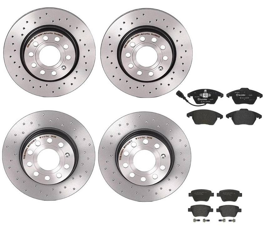 Brembo Brake Pads and Rotors Kit – Front and Rear (280mm/272mm) (Xtra) (Low-Met)