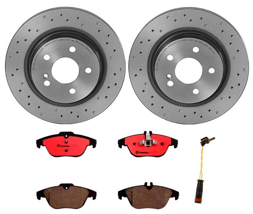 Mercedes Brembo Brakes Kit – Pads and Rotors Rear (300mm) (Xtra) (Ceramic) 0074208520 – Brembo 2818721KIT