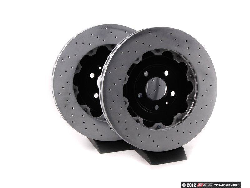 Front UV Coated Cross Drilled 2-Piece Brake Rotors - Pair (365x34)