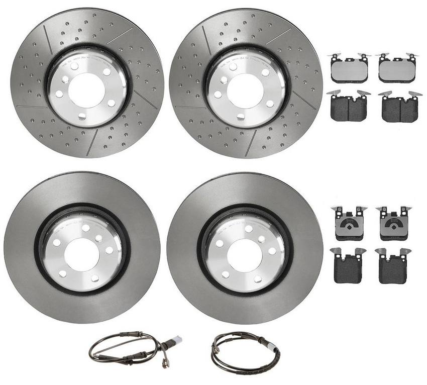 Brembo Brake Pads and Rotors Kit – Front and Rear (340mm/345mm) (Low-Met)