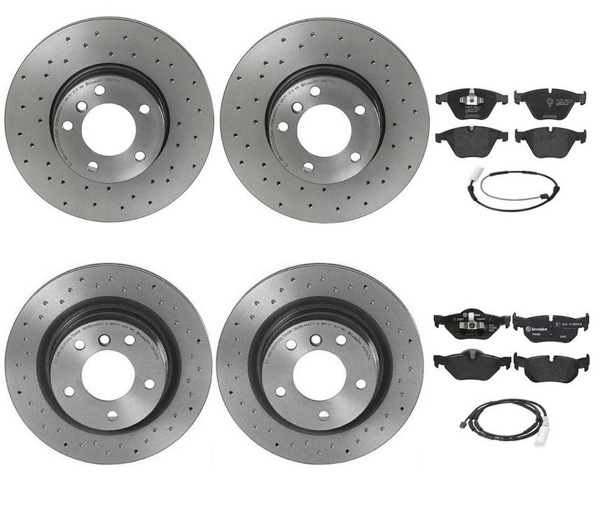 Brembo Brake Pads and Rotors Kit – Front and Rear (312mm/300mm) (Xtra) (Low-Met)