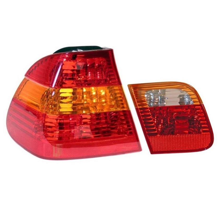 BMW Tail Light Set – Driver Side Inner and Outer (Yellow Turn Signal) 63216946533 – ULO 2858192KIT