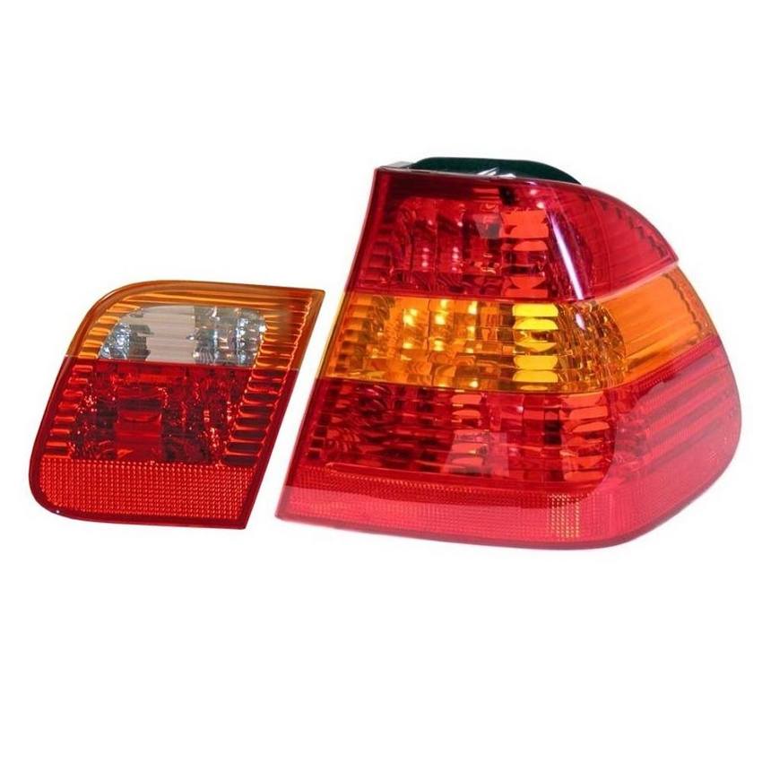 BMW Tail Light Set – Passenger Side Inner and Outer (Yellow Trun Signal) 63216946534 – ULO 2858241KIT