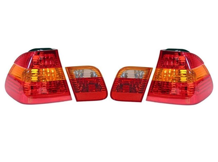 BMW Tail Light Kit – Driver and Passenger Side Inner and Outer (Yellow Trun Signal) 63216946534 – ULO 2858247KIT