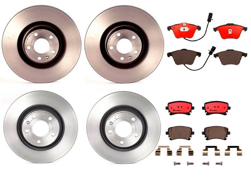 Audi Brake Kit – Pads and Rotors Front and Rear (345mm/300mm) (Ceramic) 8E0698451P – Brembo 2858368KIT