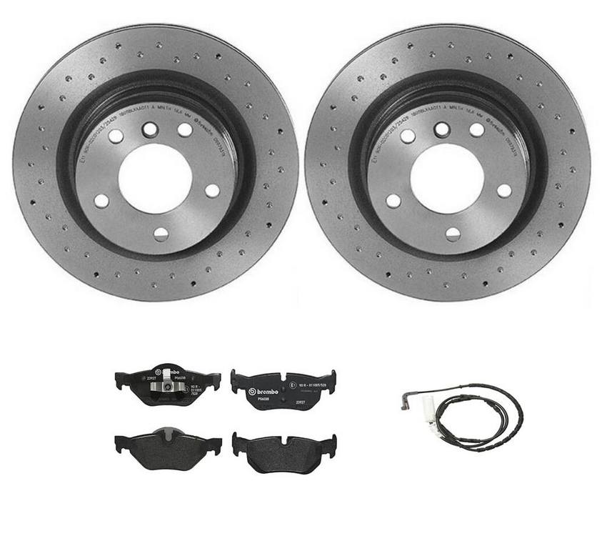 BMW Brembo Brake Kit – Pads and Rotors Rear (300mm) (Xtra) (Low-Met) 34356789445 – Brembo 2858377KIT