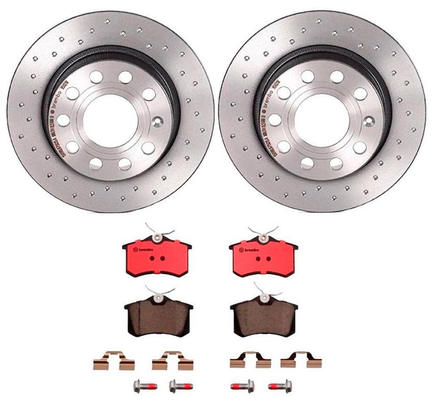 VW Brembo Brakes Kit – Pads and Rotors Rear (255mm) (Xtra) (Ceramic) 8E0698451L – Brembo 2859081KIT