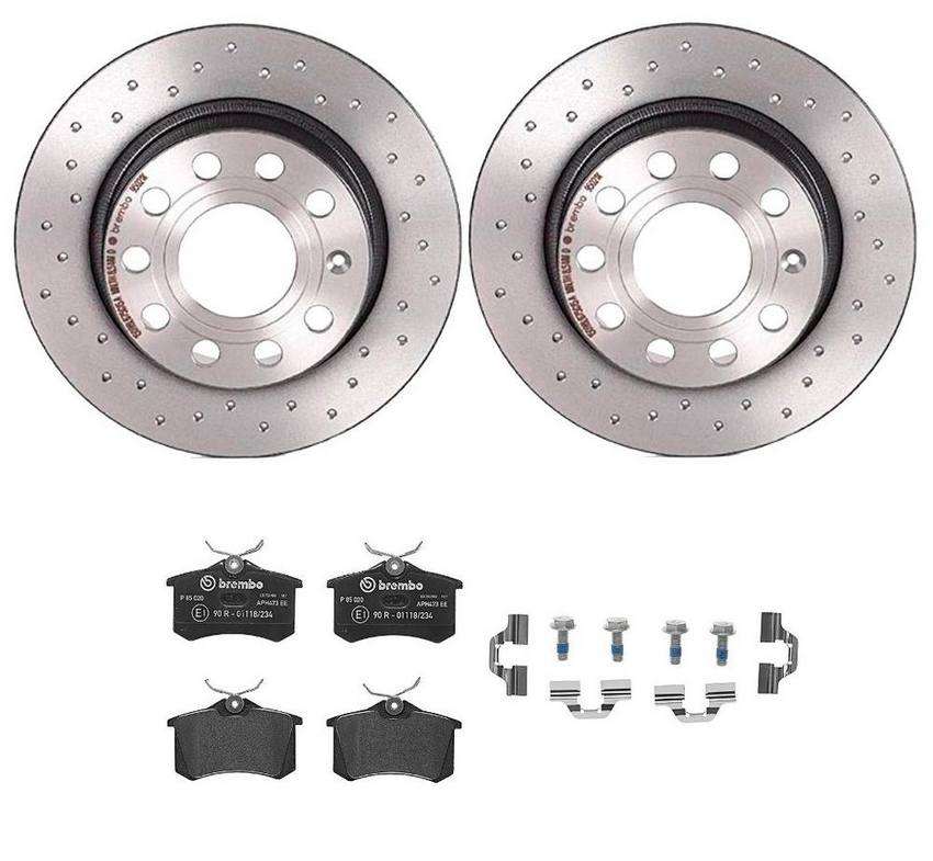 VW Brembo Brakes Kit – Pads and Rotors Rear (255mm) (Xtra) (Low-Met) 8E0698451L – Brembo 2859103KIT