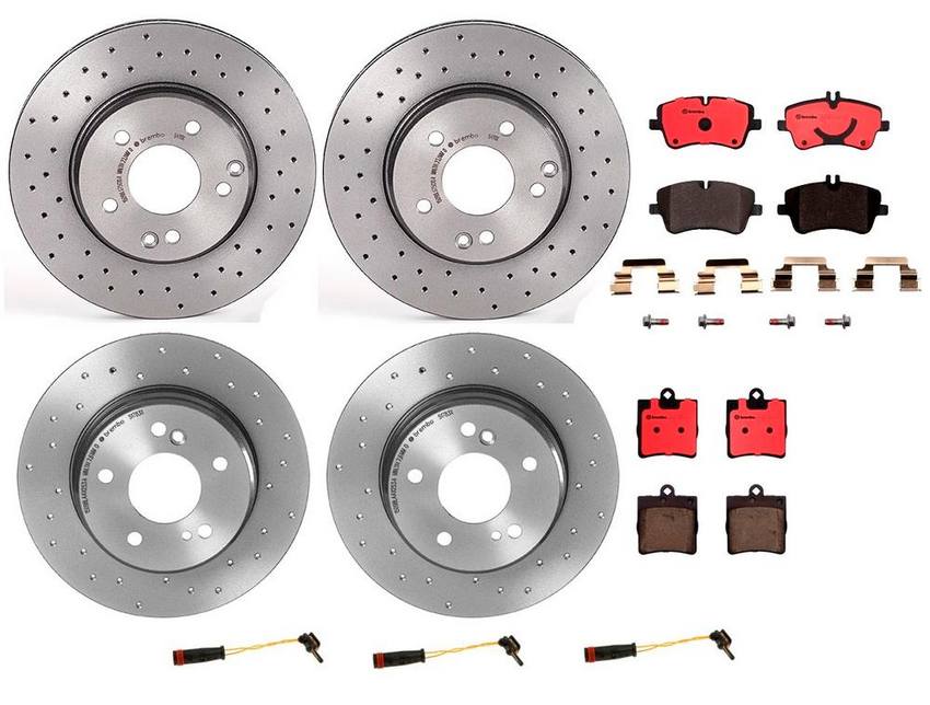 Brembo Brake Pads and Rotors Kit – Front and Rear (288mm/278mm) (Xtra) (Ceramic)