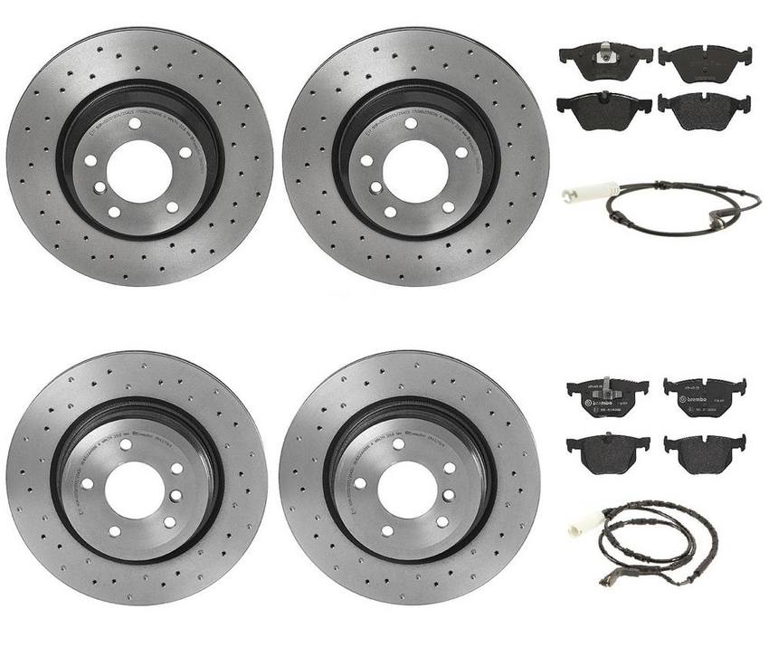 Brembo Brake Pads and Rotors Kit – Front and Rear (330mm/336mm) (Xtra) (Low-Met)