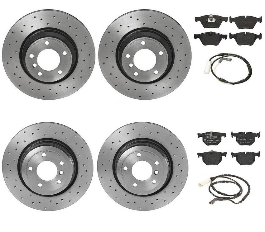 Brembo Brake Pads and Rotors Kit – Front and Rear (330mm/336mm) (Xtra) (Low-Met)