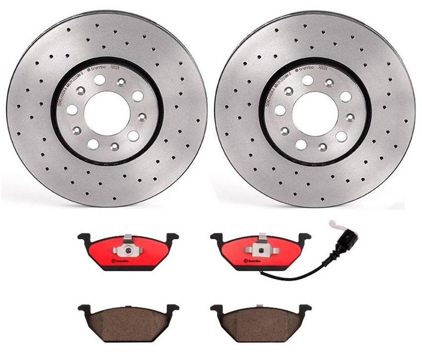 VW Brakes Kit – Brembo Pads and Rotors Front (288mm) (Xtra) (Ceramic) 6R0615301D – Brembo 2862561KIT